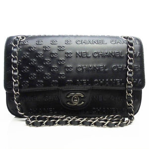 Chanel Black Quilted Lambskin Paris Limited Double Flap Medium  Q6B02P1IK0058