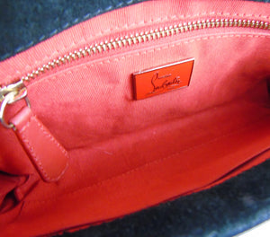 CHRISTIAN LOUBOUTIN Black Patent Leather Riviera Clutch