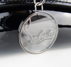 CHRISTIAN LOUBOUTIN Black Patent Leather Riviera Clutch