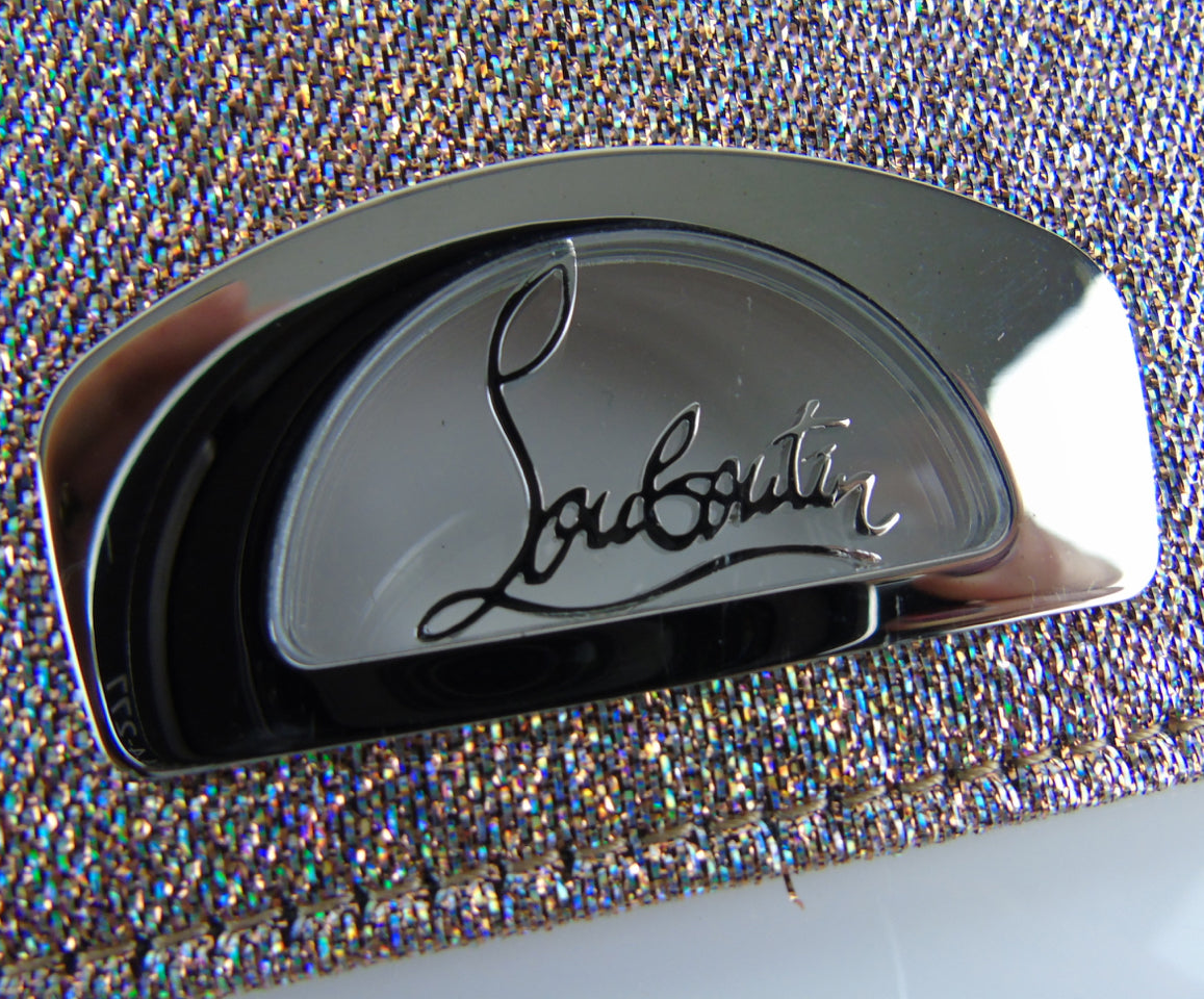 Christian LOUBOUTIN vero dodat clutch nude glitter