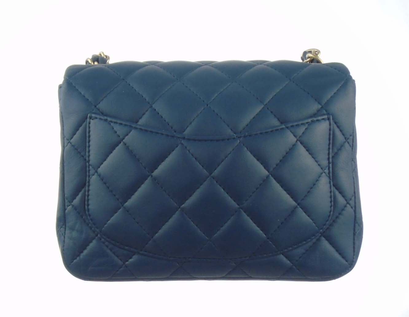 Chanel Classic Vintage Medium Quilted Leather Flap Shoulder Bag - Midnight Blue/Black