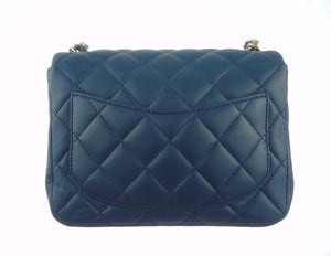 Chanel Light Blue Quilted Lambskin Mini Square Classic Flap Pale