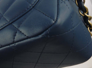 Chanel Mini Rectangular Flap 21P Blue Lambskin in Lambskin Leather with  Rainbow Iridescent - GB