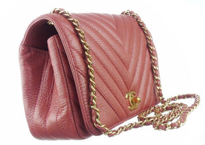 Chanel Statement Flap Bag Chevron Calfskin Small at 1stDibs