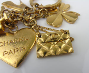 Chanel Vintage Chanel Gold Tone CC Logo Key Chain