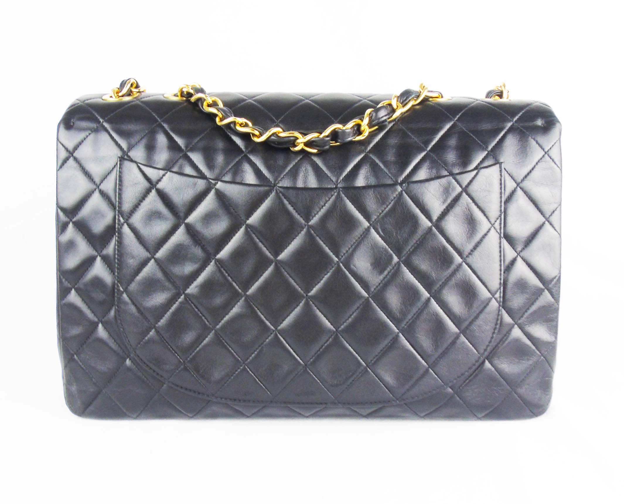 CHANEL Classic  'Jumbo XL' (Maxi) 2.55 Flap bag Black Leather - vintage