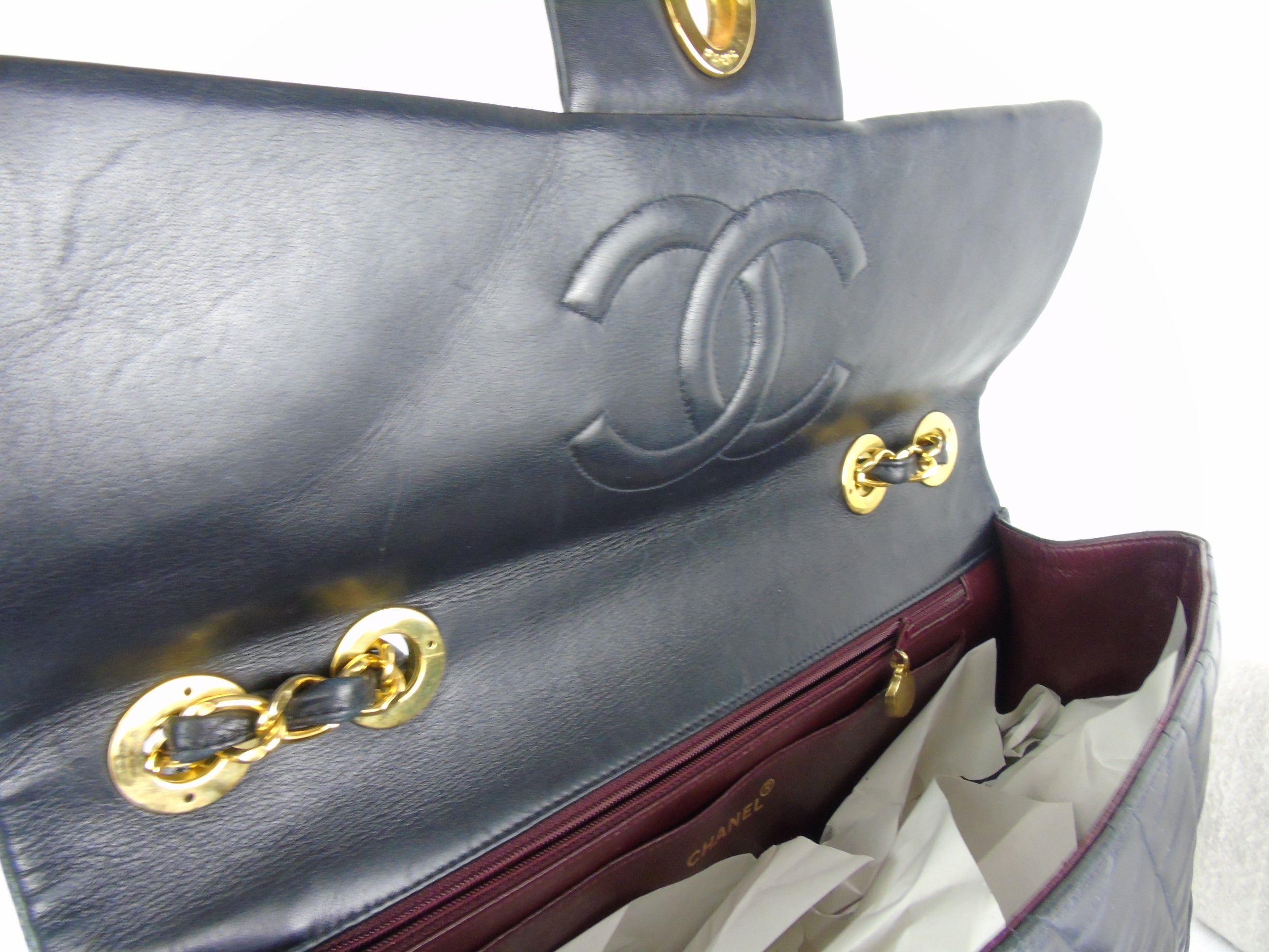 CHANEL Classic  'Jumbo XL' (Maxi) 2.55 Flap bag Black Leather - vintage