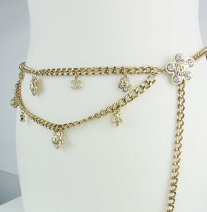chanel flower charms cc chain belt