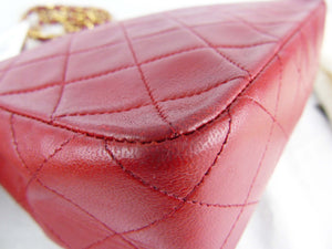 CHANEL Red Quilted Lambskin Vintage Square Mini Flap Bag at 1stDibs