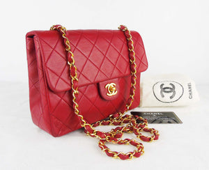 Chanel red deals square mini