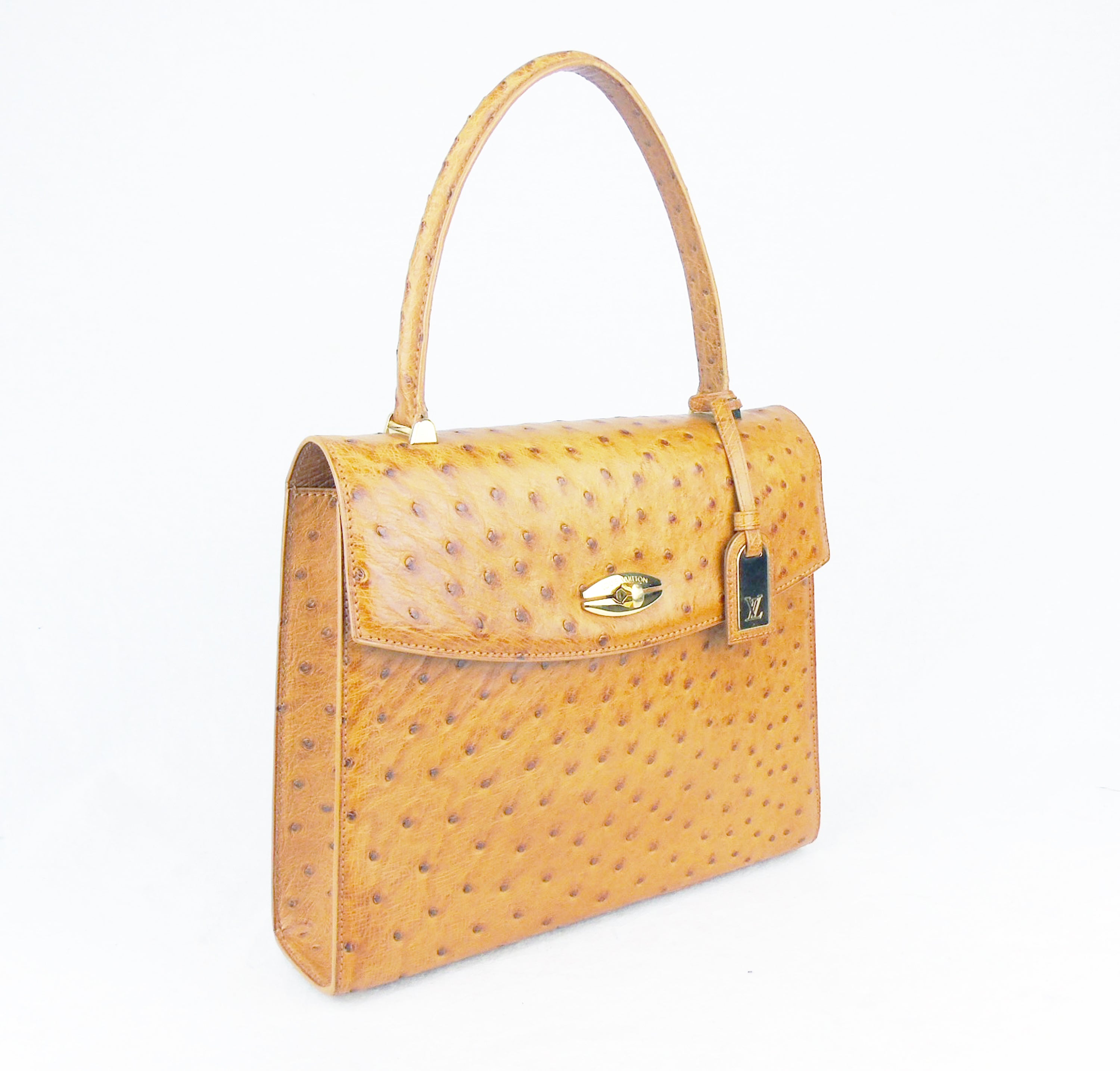 Louis Vuitton 'Malsherbes' Limited Edition Handbag in Tan Ostrich Leather