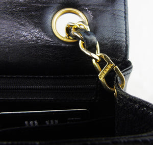 CHANEL black lizard exotic leather flap bag - vintage – Loubi, Lou